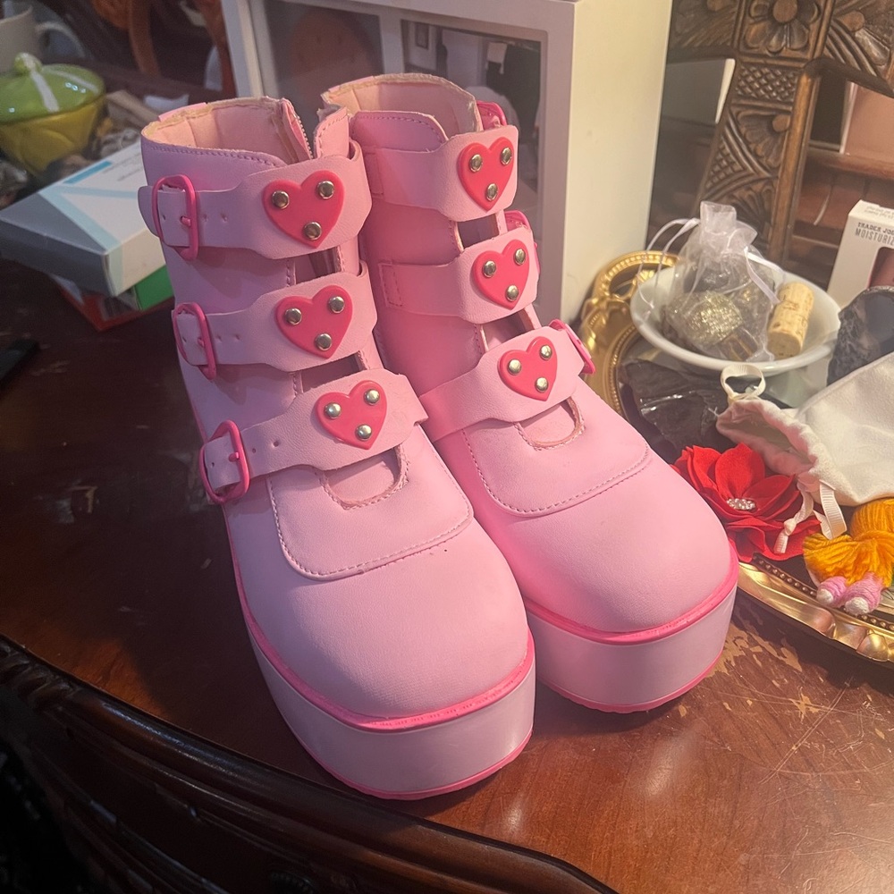 Pink Platform Boots